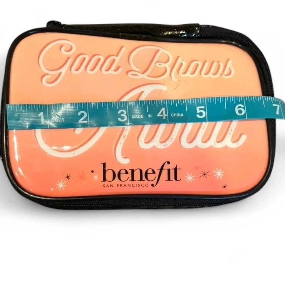 Benefit Cosmetics Good Brows Await Makeup Bag Black Pink Cosmetic Case